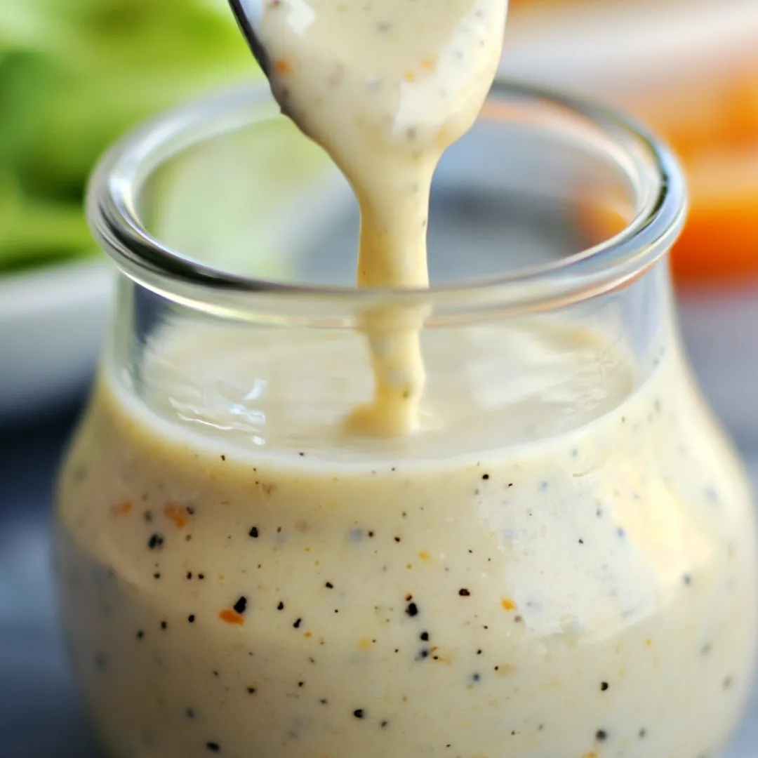 A spoon is in a jar of sauce.
