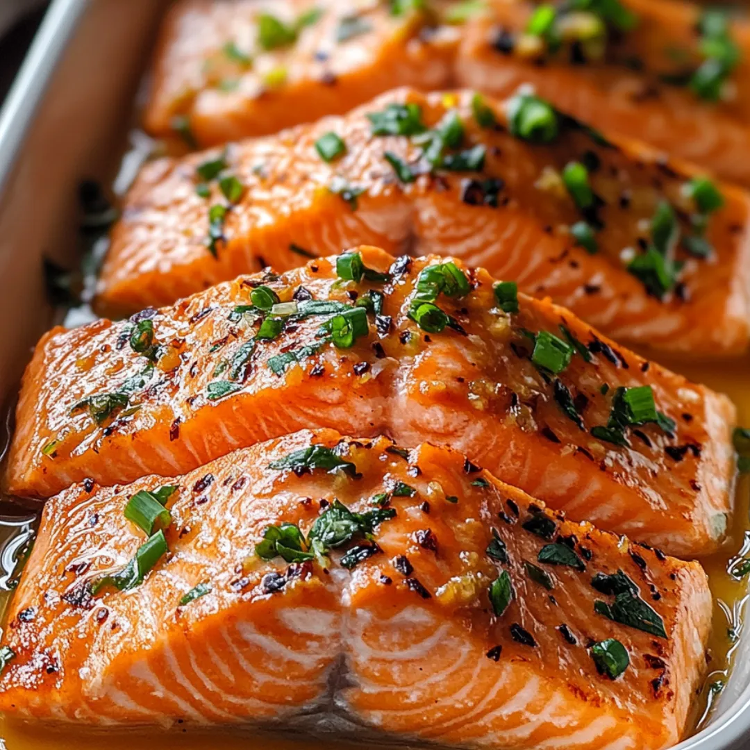 A pan of cooked salmon with herbs.