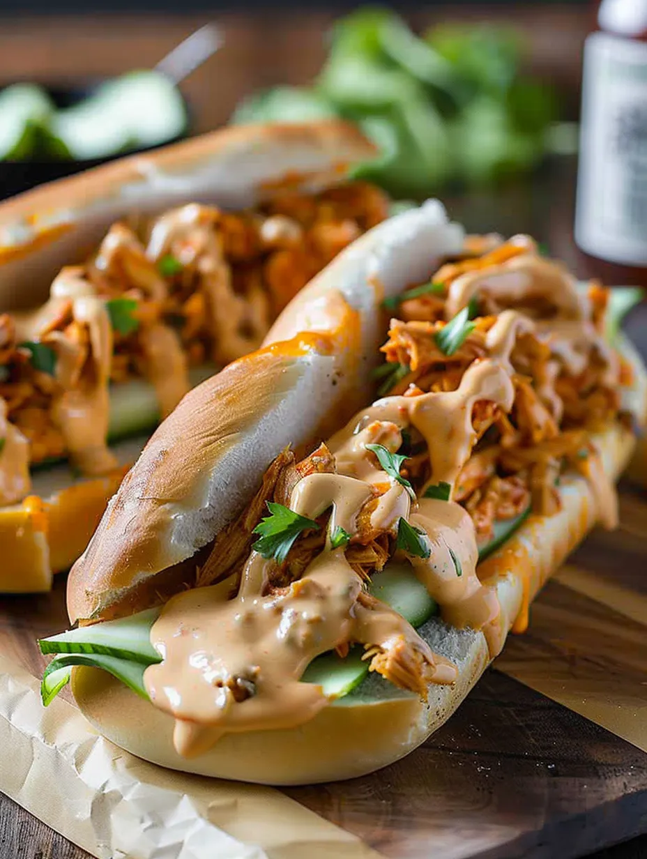 Sándwich de pollo buffalo con queso