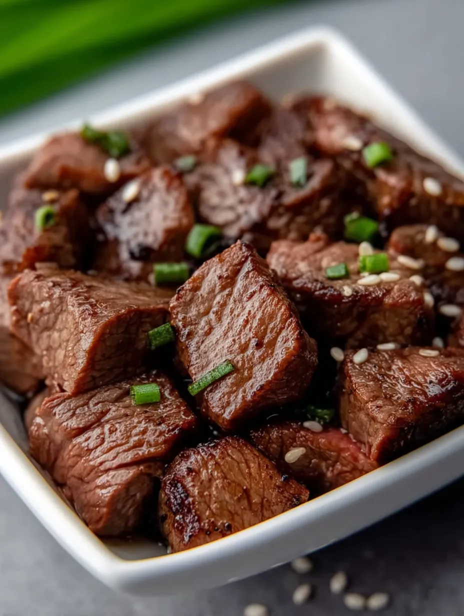 Un tazón de carne con cebollas.
