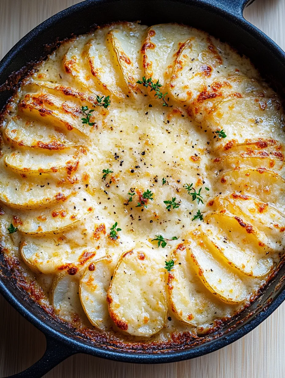 Un primer plano de un delicioso gratinado de patatas.