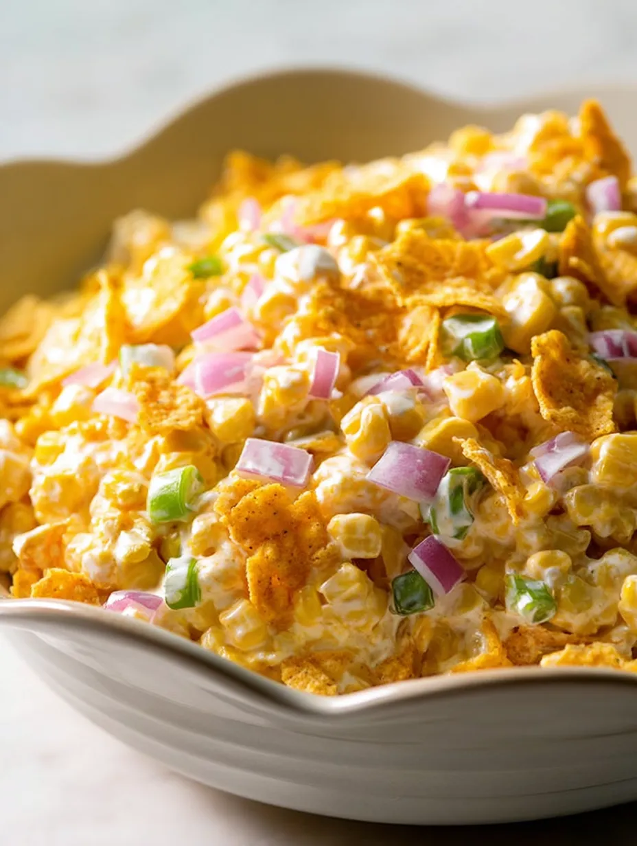 Un tazón de ensalada de maíz con Fritos.