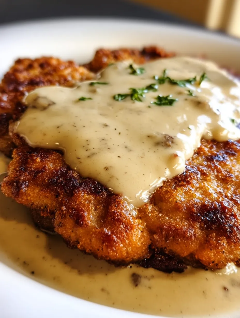 Un plato de bistec empanizado con salsa.