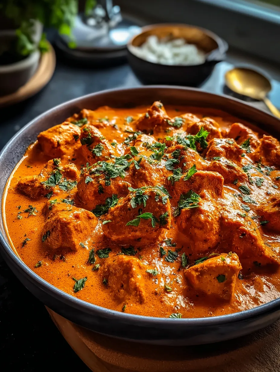 Un tazón de pollo tikka masala.