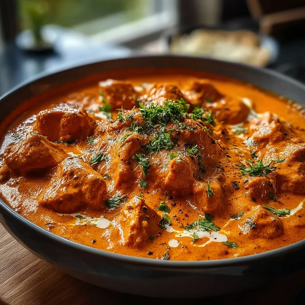 Un plato de pollo tikka masala.