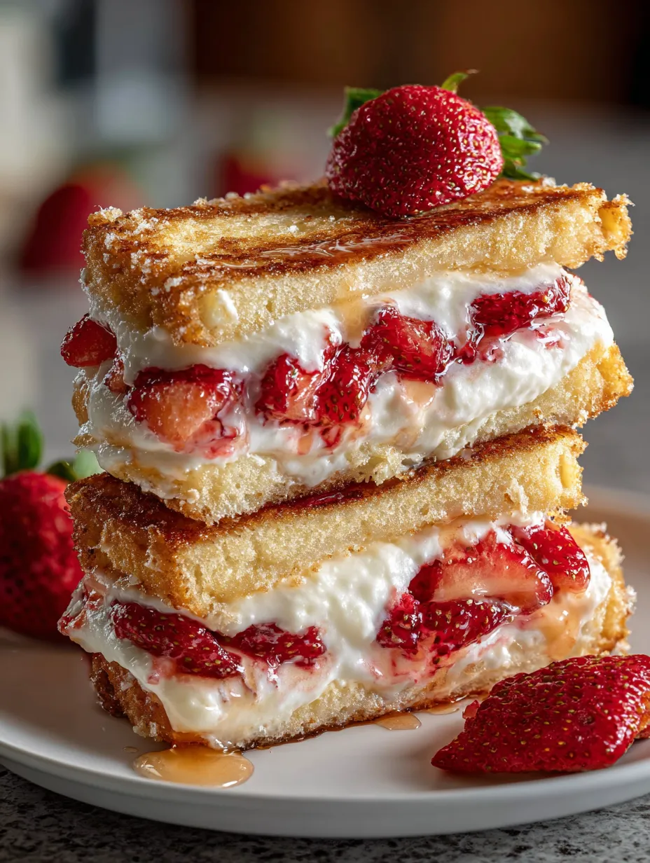 Montón de sándwiches de shortcake de fresa.