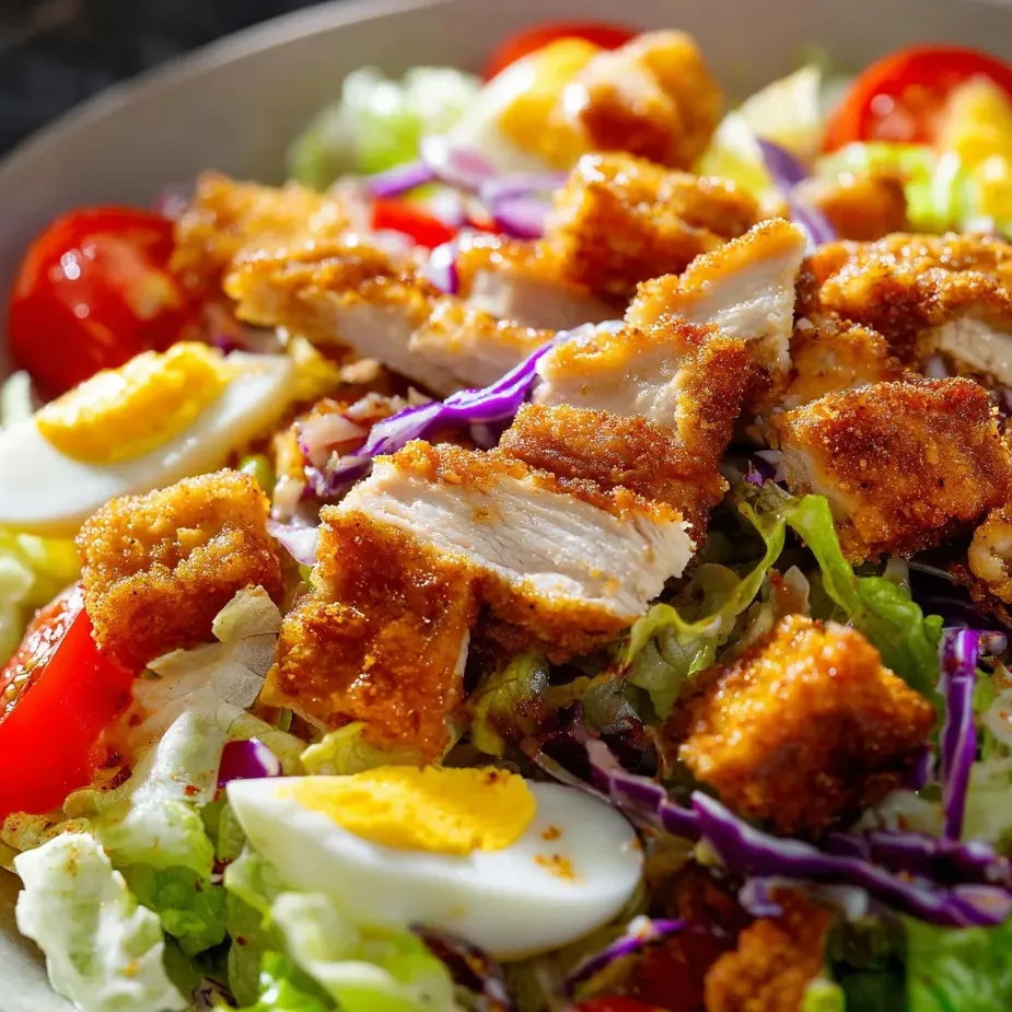 Ensalada con pollo y huevo.