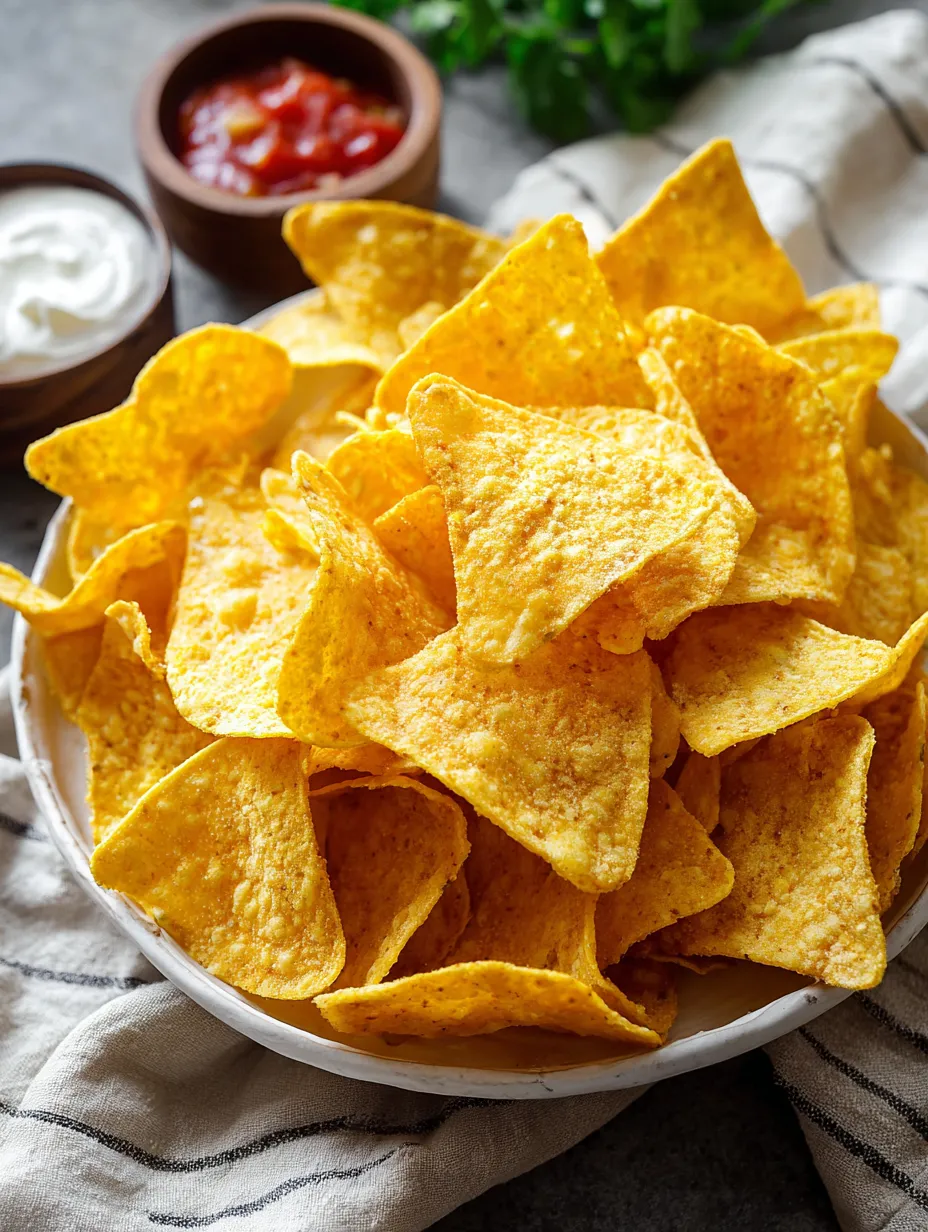 Un bol de chips con una cuchara adentro.