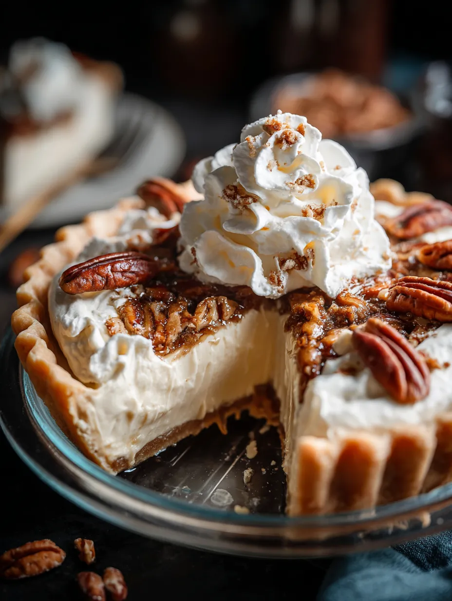 Un trozo de tarta con crema batida encima.