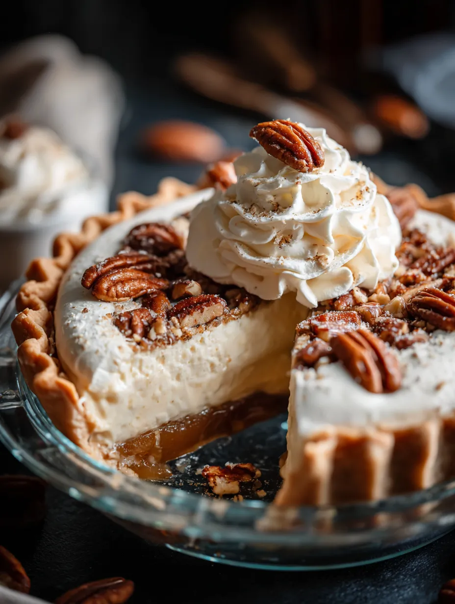 Un trozo de tarta con crema batida encima.