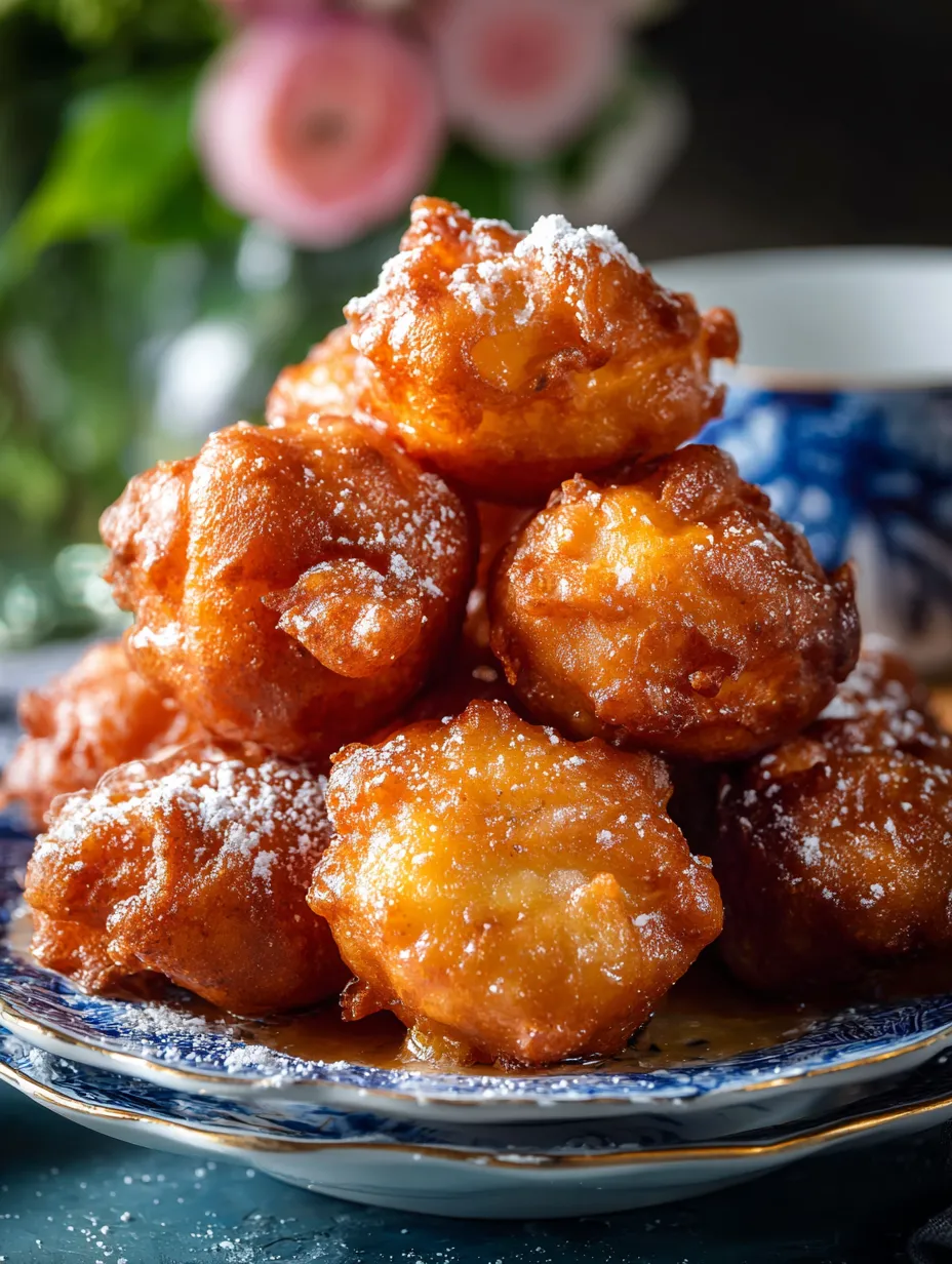 Un montón de donas con azúcar glas en un plato.