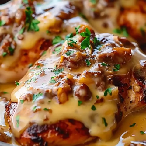 Un delicioso pollo con queso estilo Texas.