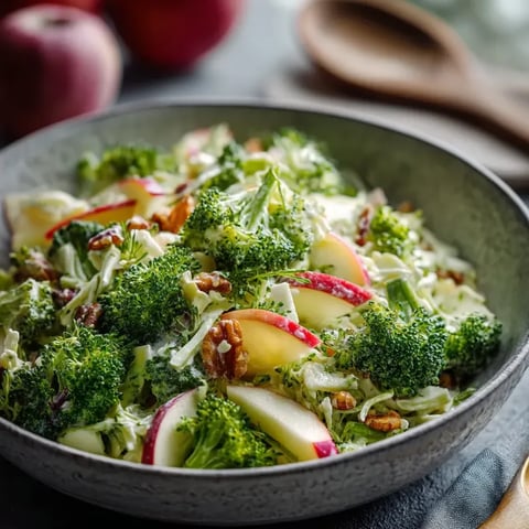 Un tazón de ensalada Waldorf de brócoli.