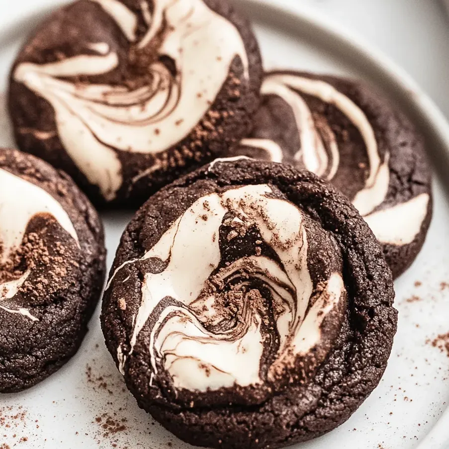 Chocolate marshmallow swirl cookies.