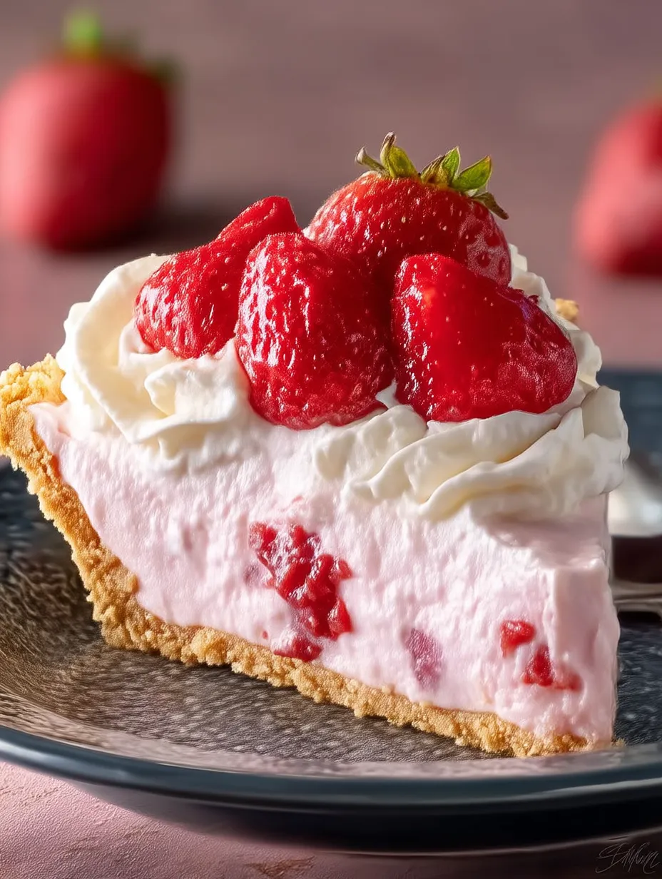 Una porción de postre de fresas con crema.