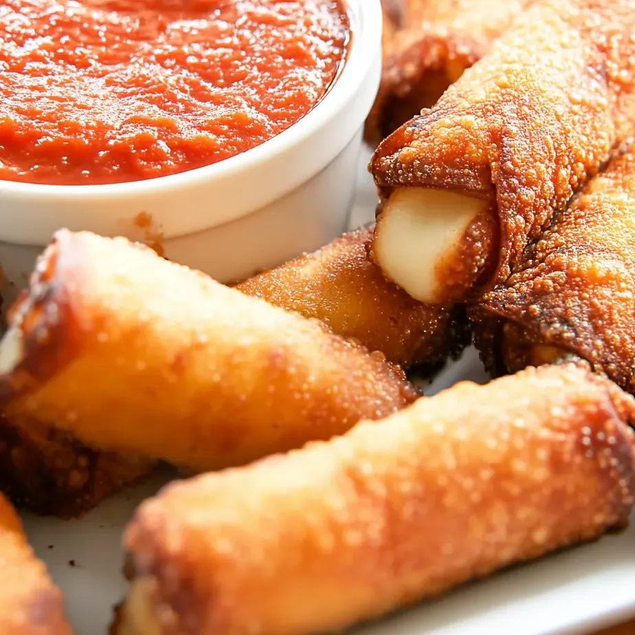 Bocados de queso mozzarella frito con salsa marinara.