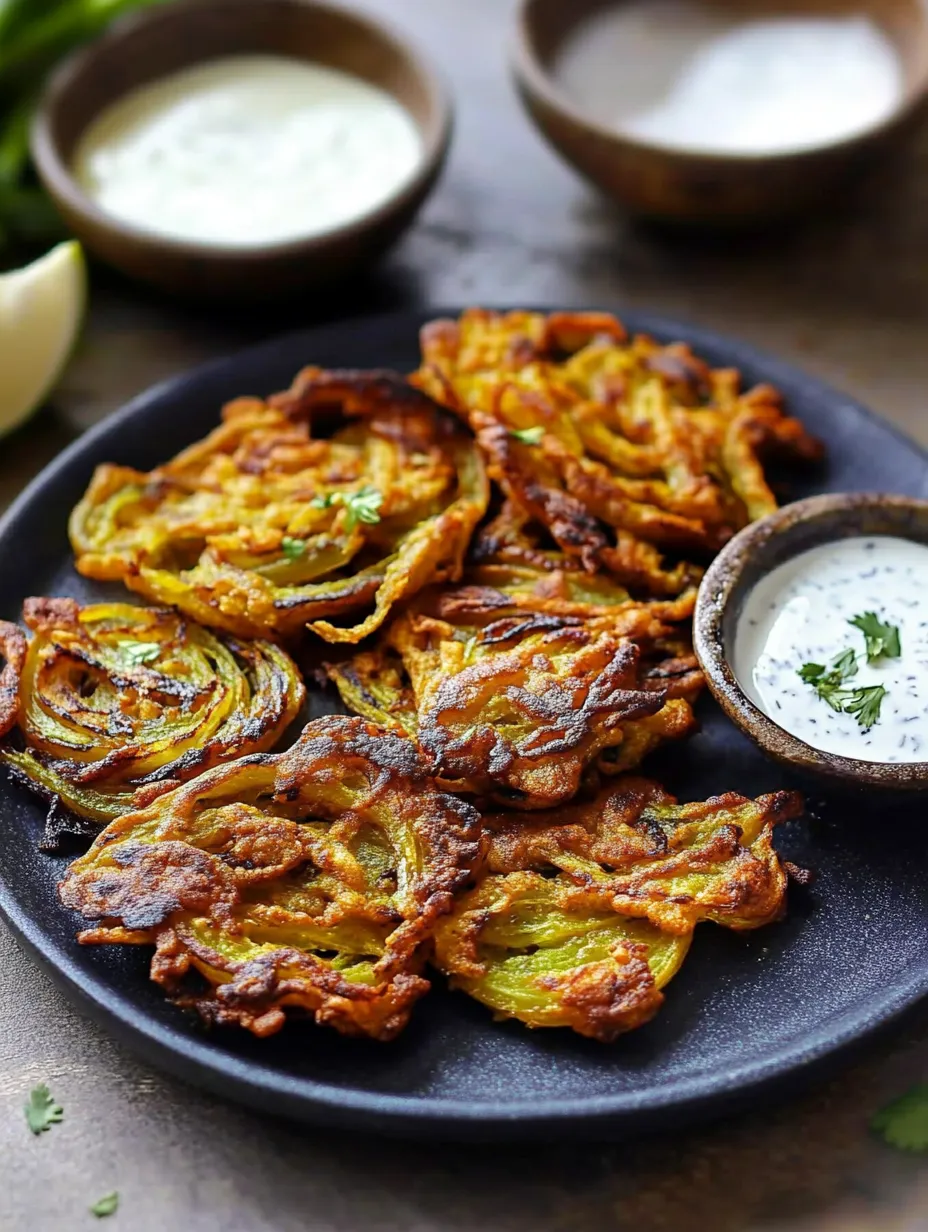 A plate of Indian onion bhaji recipe.