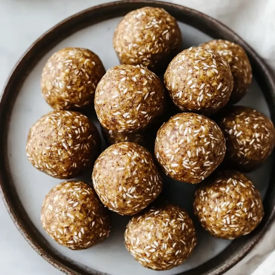 Un bol con bolitas energéticas de plátano.