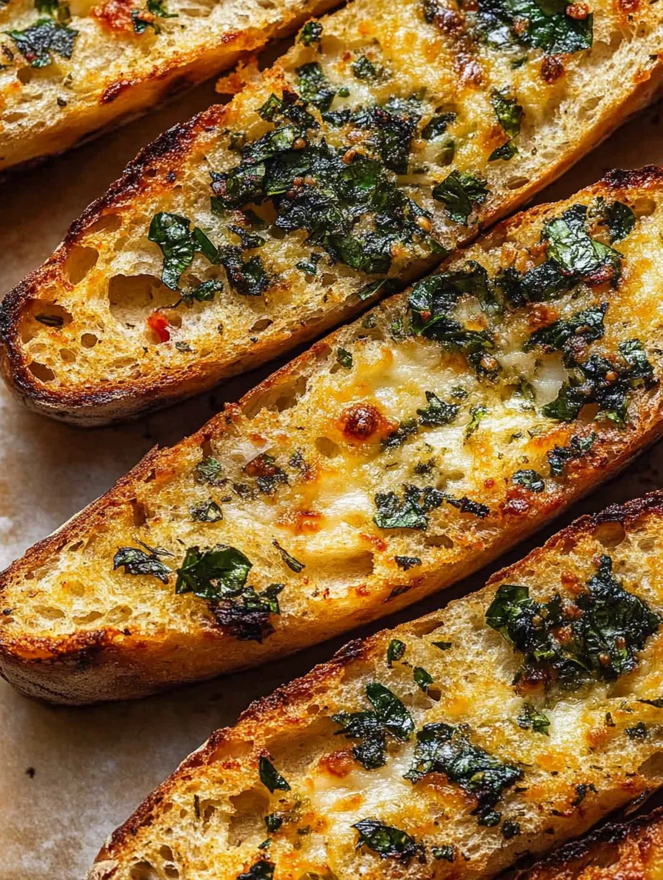 Una rebanada de pan de ajo picante calabrés.