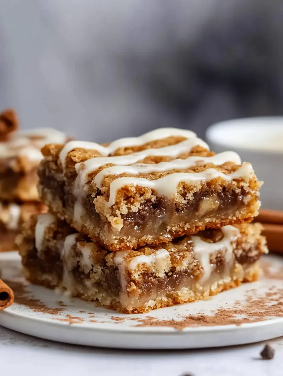 Una torre de blondies con canela.