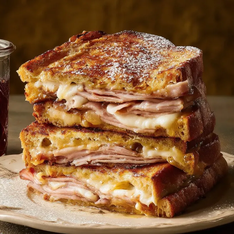 Un montón de sándwiches Monte Cristo.