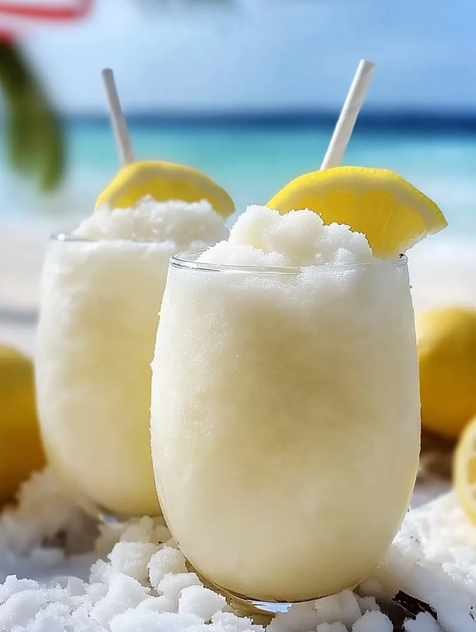 Dos vasos de limonada de coco granizada.