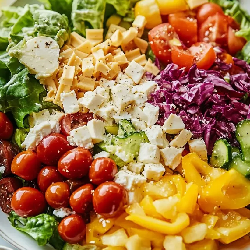 Una ensalada italiana picada llena de colores.