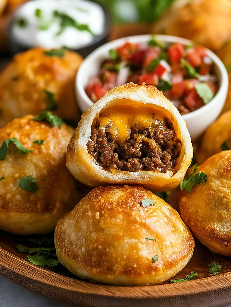 Bombas de taco con queso en freidora de aire.