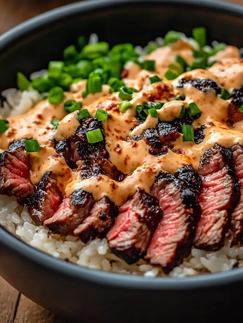 Un tazón coreano de carne con arroz que se ve buenísimo de cerca.