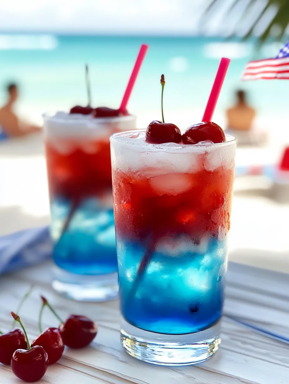 Dos bebidas tricolor en la mesa.