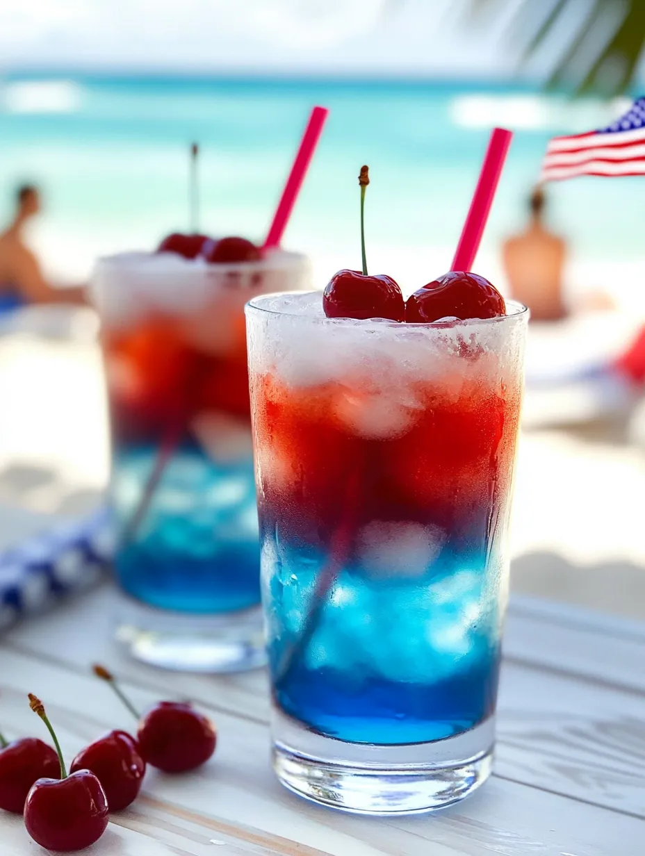 Dos vasos con bebida tricolor para niños.