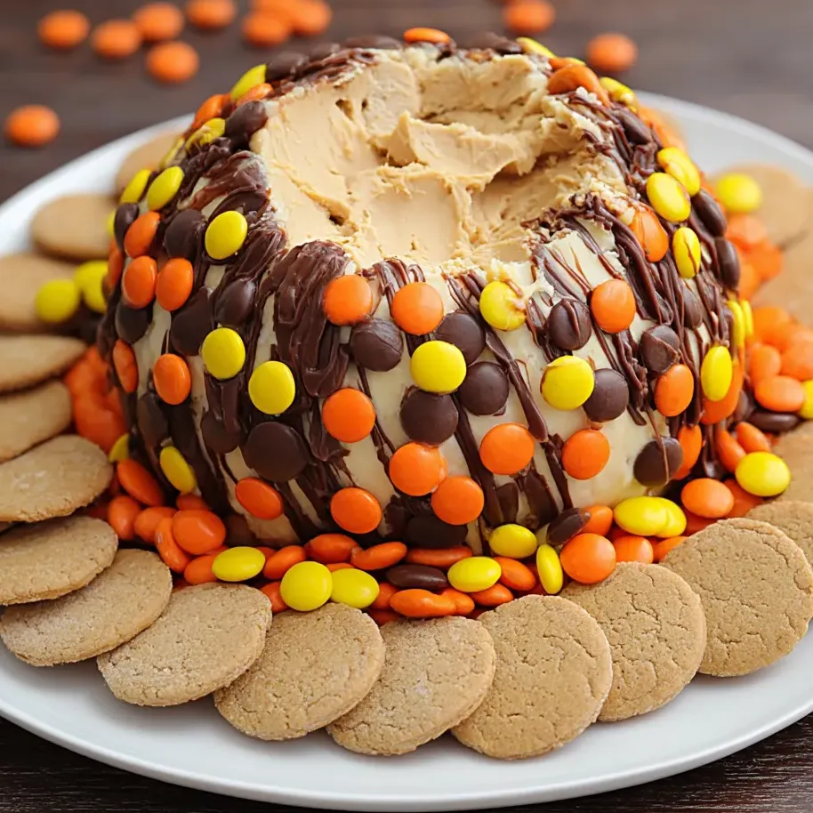 Un plato de galletas con un postre de mantequilla de maní y chocolate en el centro.