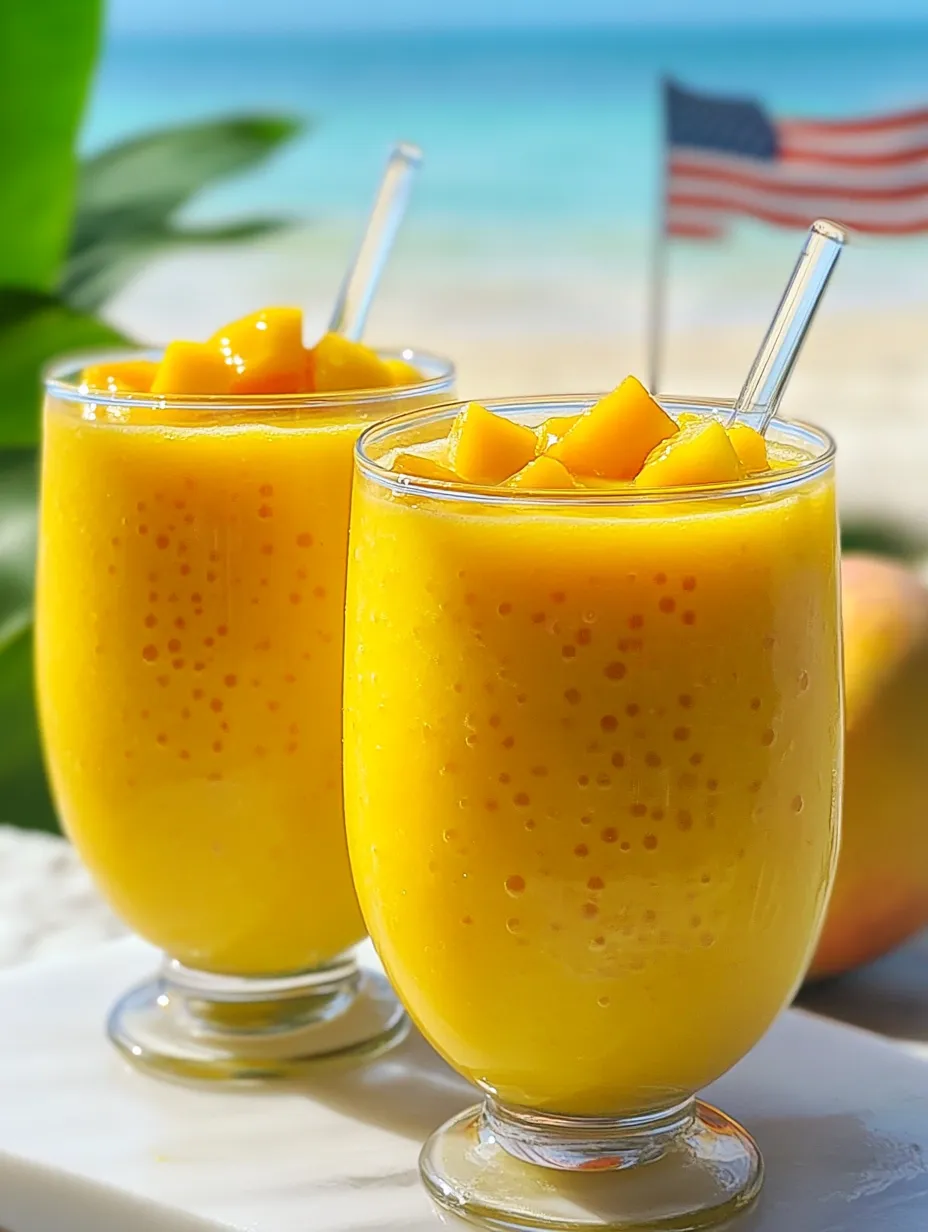 Dos vasos con delicia de mango sago y coco.