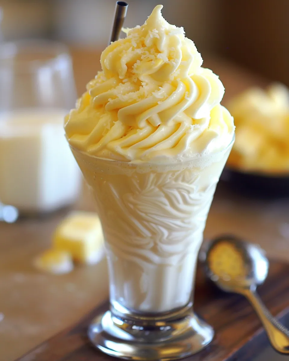 Un vaso de Dole Whip con Jus.