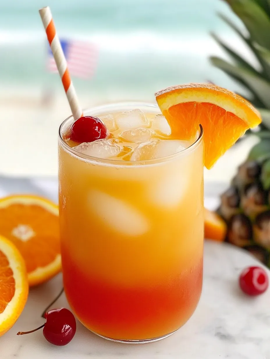 Un vaso vistoso de sunrise sin alcohol.