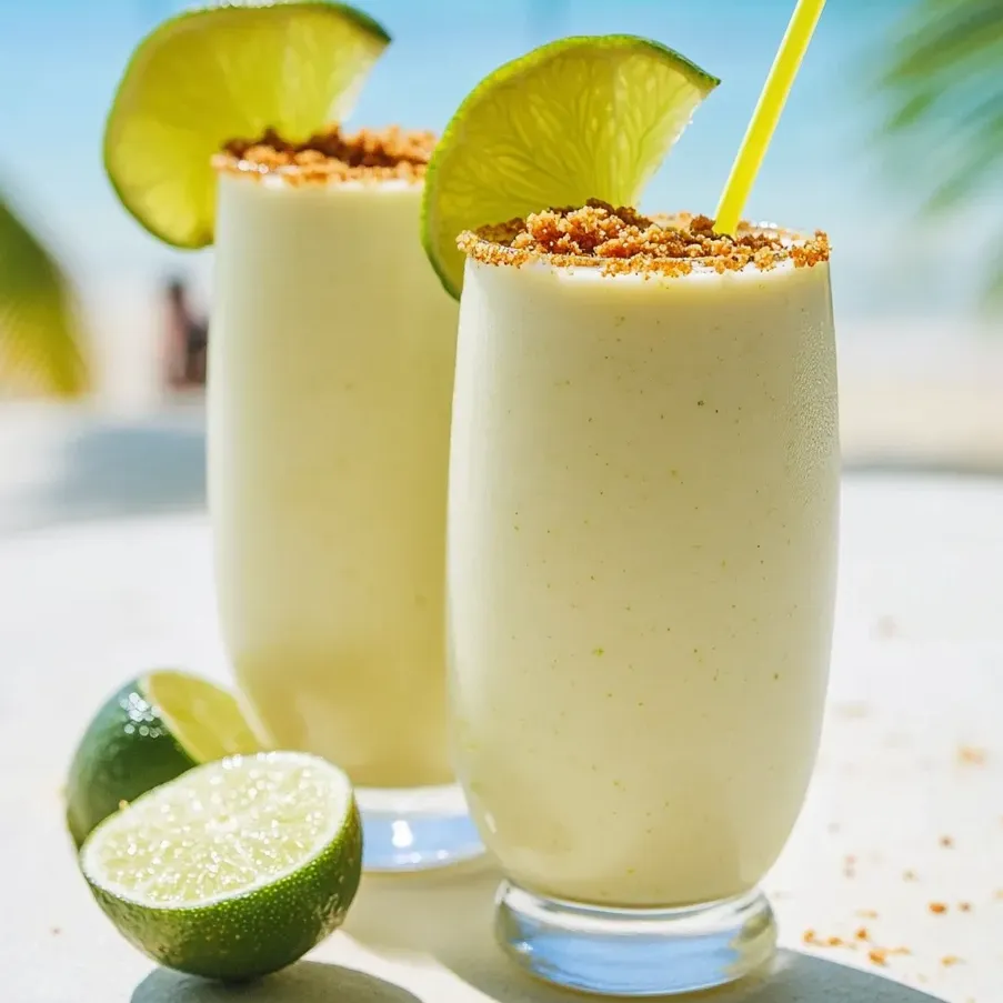 Dos vasos de batido lima saludable.