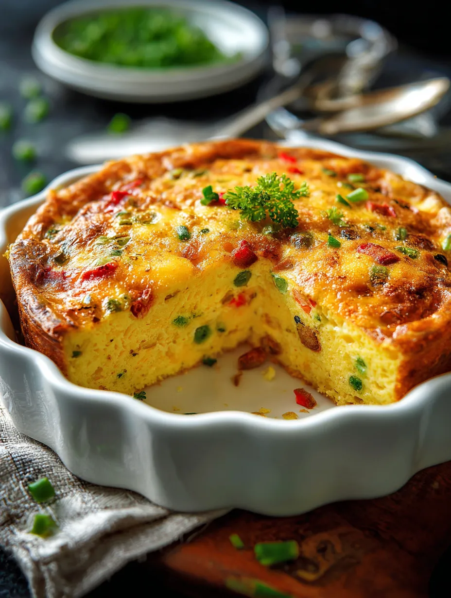 Una porción de quiche en un plato.