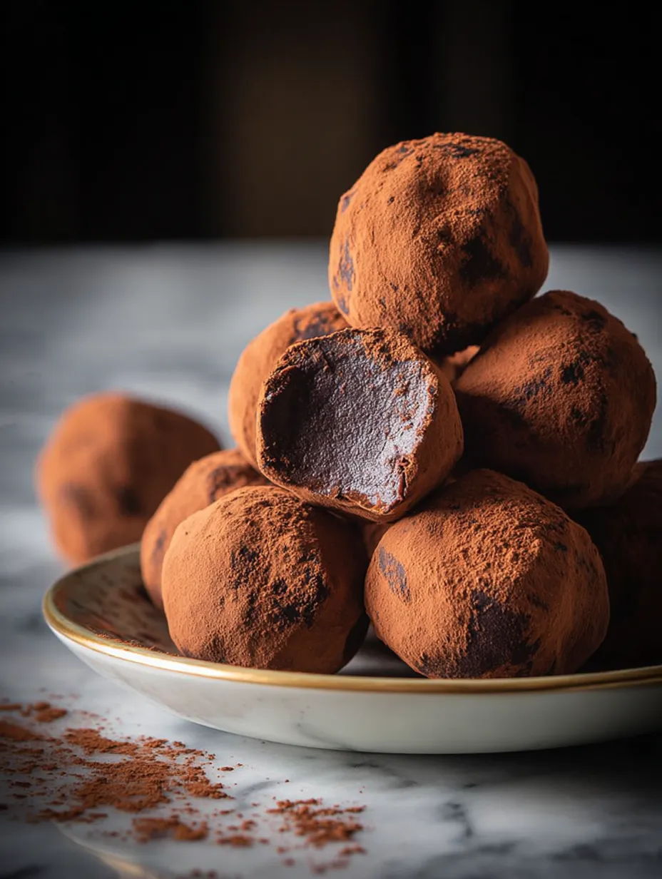 Bolitas de chocolate en un plato.