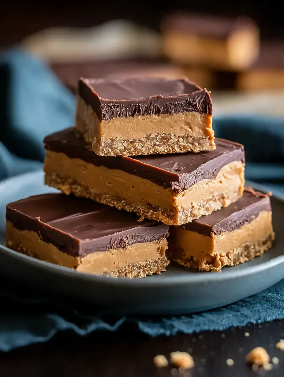 Un plato con barritas de chocolate y mantequilla de maní.