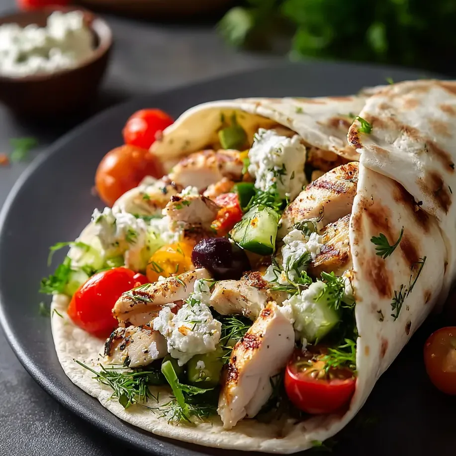 Plato con una tortilla enrollada y un dip al lado.