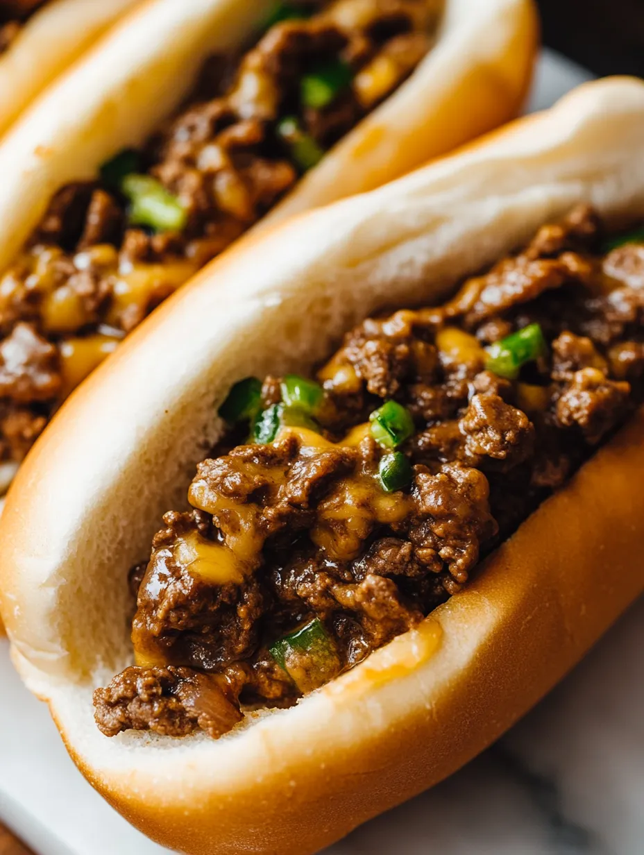Un panecillo con carne y queso derretido.
