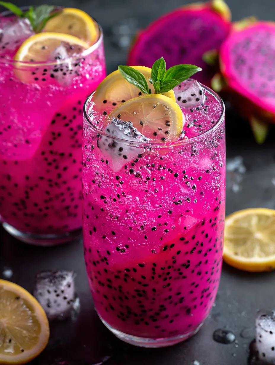 Un vaso rosado con una rodaja de limón arriba.