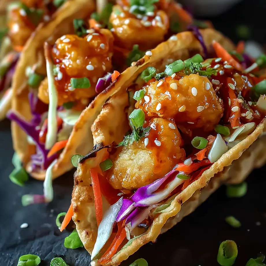 Un taco con camarones y verduras.