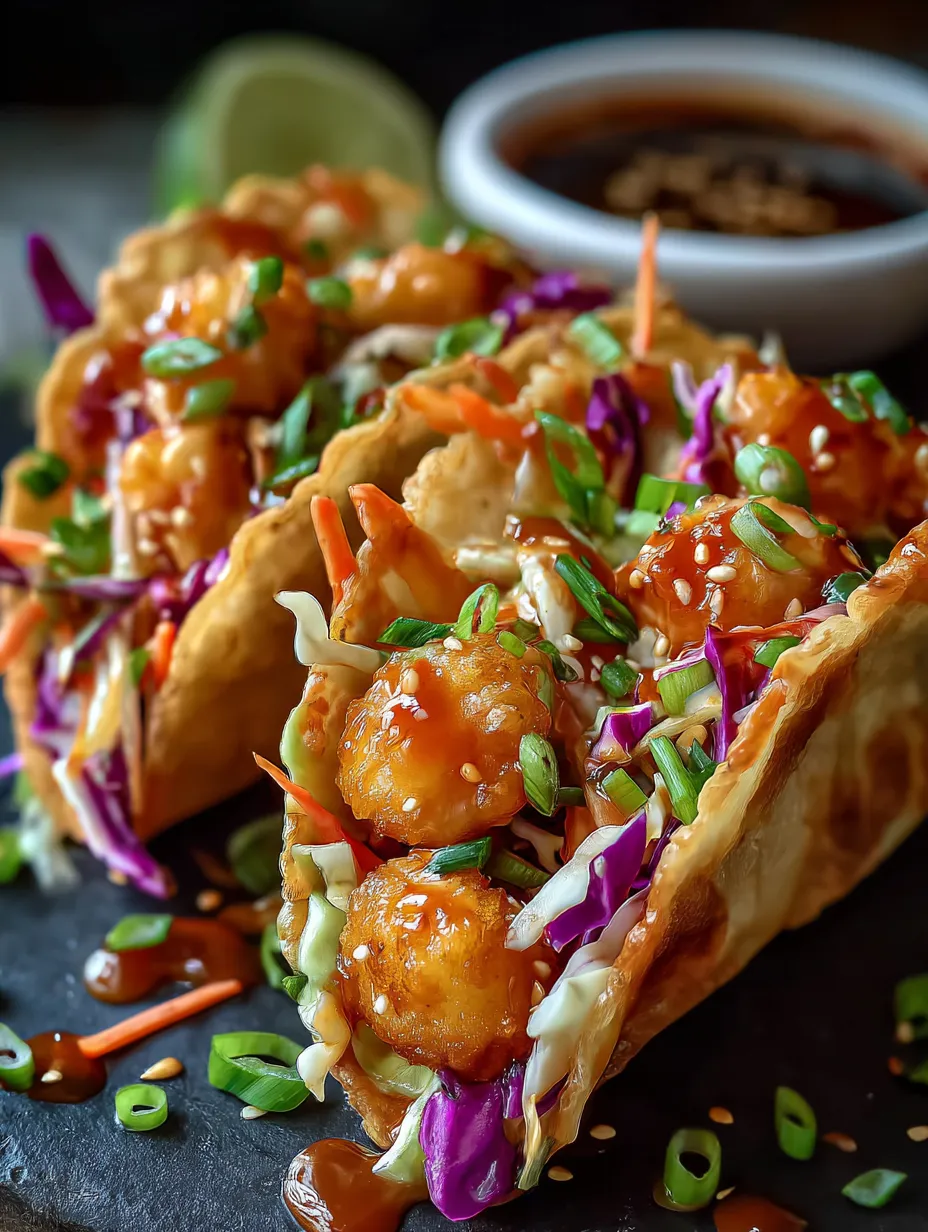Un taco relleno de camarón y verduras.