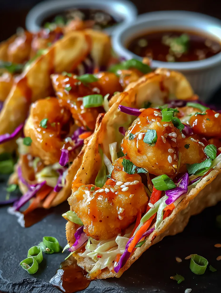 Un plato con comida y salsa.