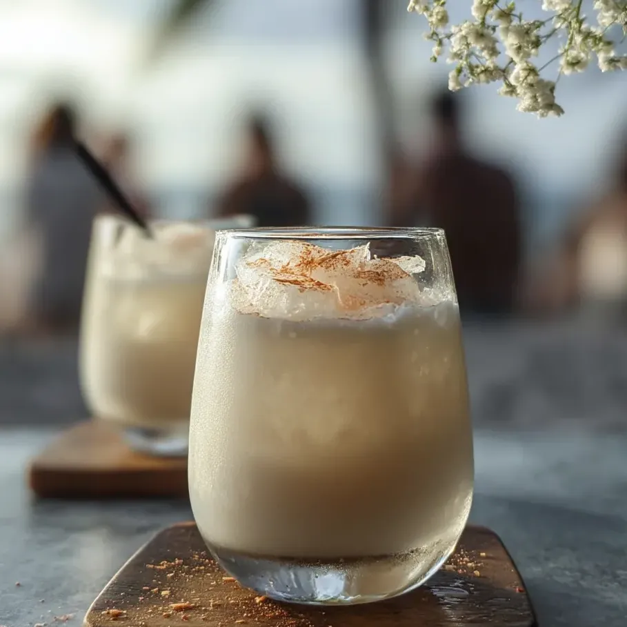 Dos vasos de leche con canela sobre una mesa.