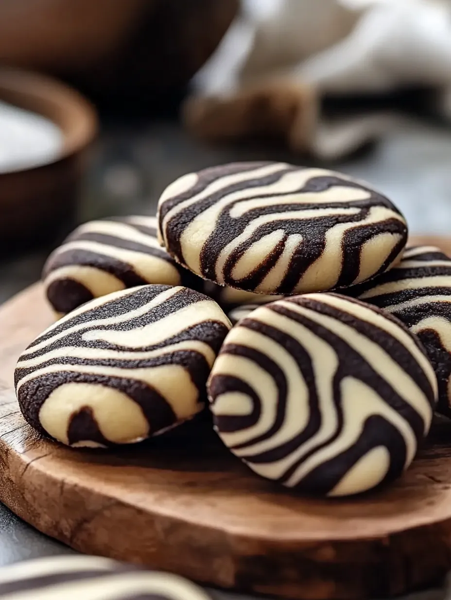 Una torre de galletas de chocolate y blancas.