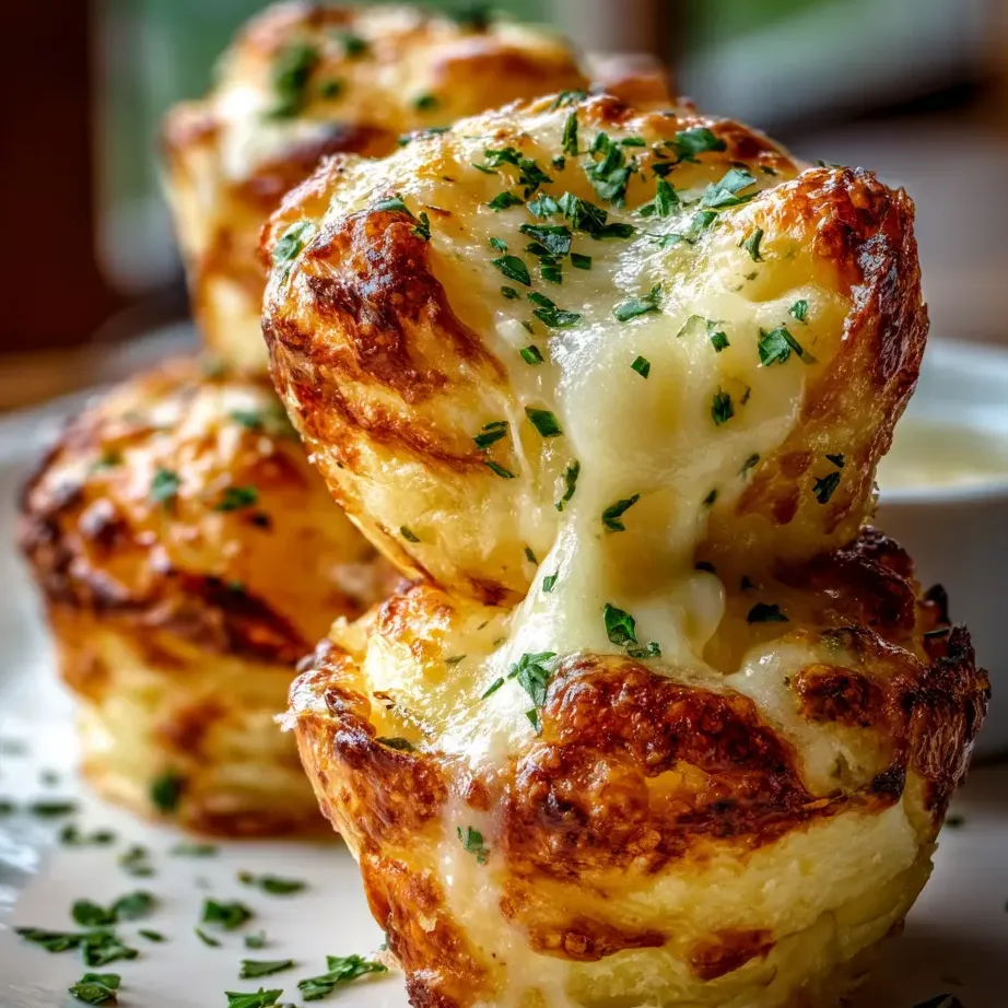Tres bolitas de queso sobre un plato.