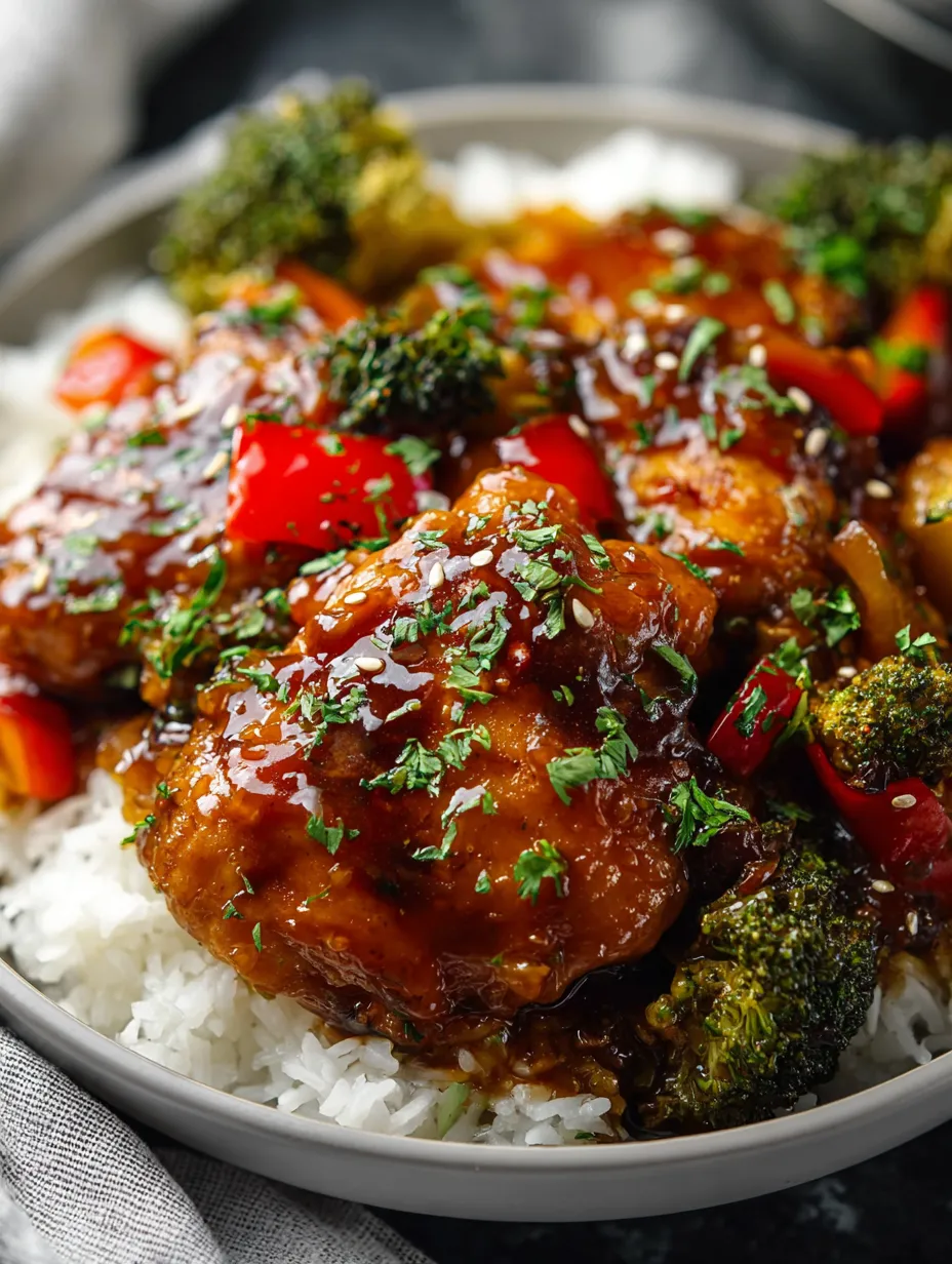 Un bowl de arroz con pollo y brócoli.