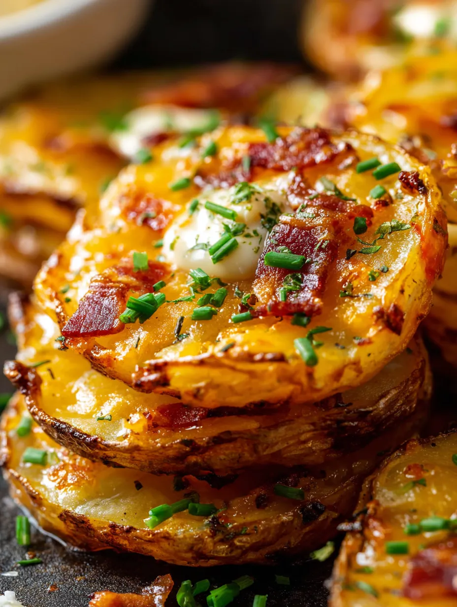 Montón de papas envueltas con tocino.